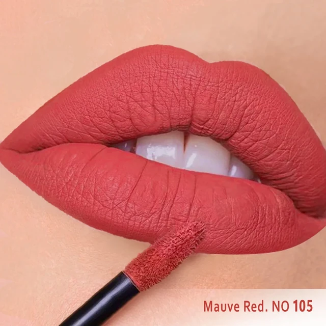 رژ لب مایع مخملی مات سرژه کد 105 (Mauve Red)